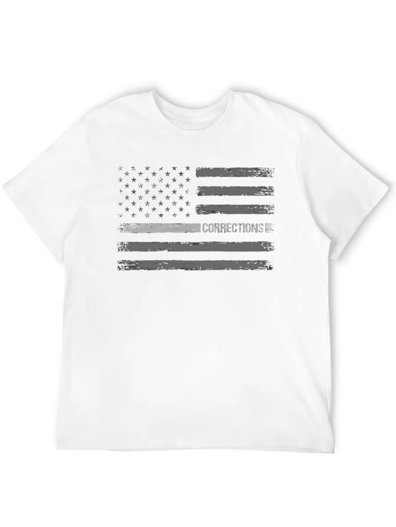 Correctional Officer Thin Silver Line American Fla Unisex Casual T-Shirt – Clean Design For Daily Comfort