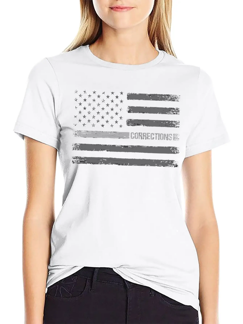 Correctional Officer Thin Silver Line American Fla Unisex Casual T-Shirt – Clean Design For Daily Comfort