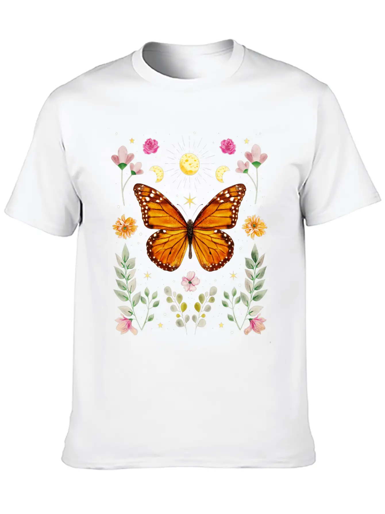 Cottagecore Aesthetic Butterfly Witchy Celestial Casual Graphic T-Shirt – Simple And Comfortable Daily Wear