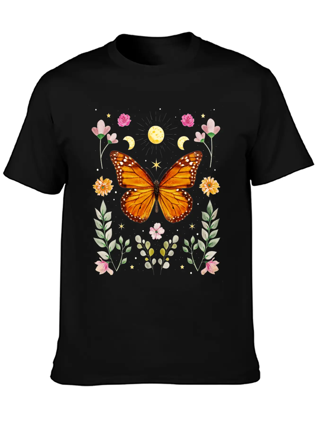 Cottagecore Aesthetic Butterfly Witchy Celestial Casual Graphic T-Shirt – Simple And Comfortable Daily Wear
