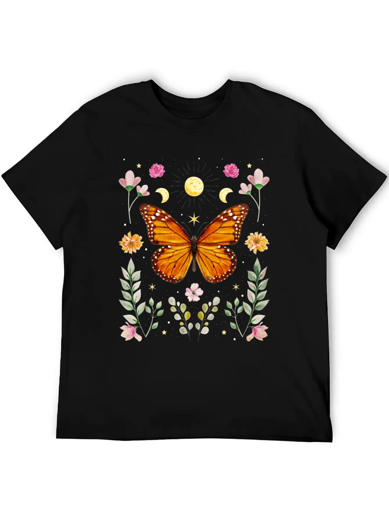Cottagecore Aesthetic Butterfly Witchy Celestial Casual Graphic T-Shirt – Simple And Comfortable Daily Wear