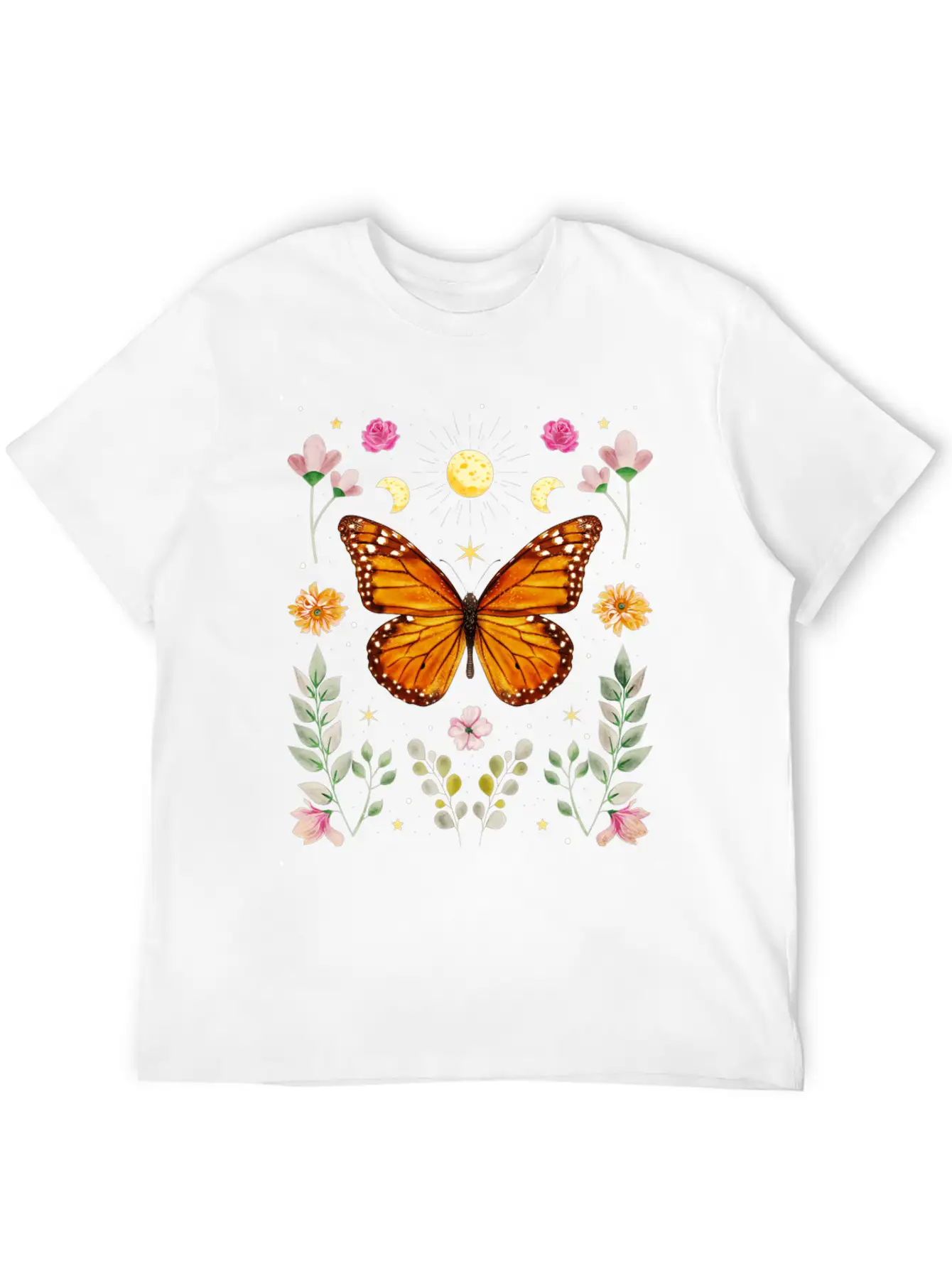 Cottagecore Aesthetic Butterfly Witchy Celestial Casual Graphic T-Shirt – Simple And Comfortable Daily Wear