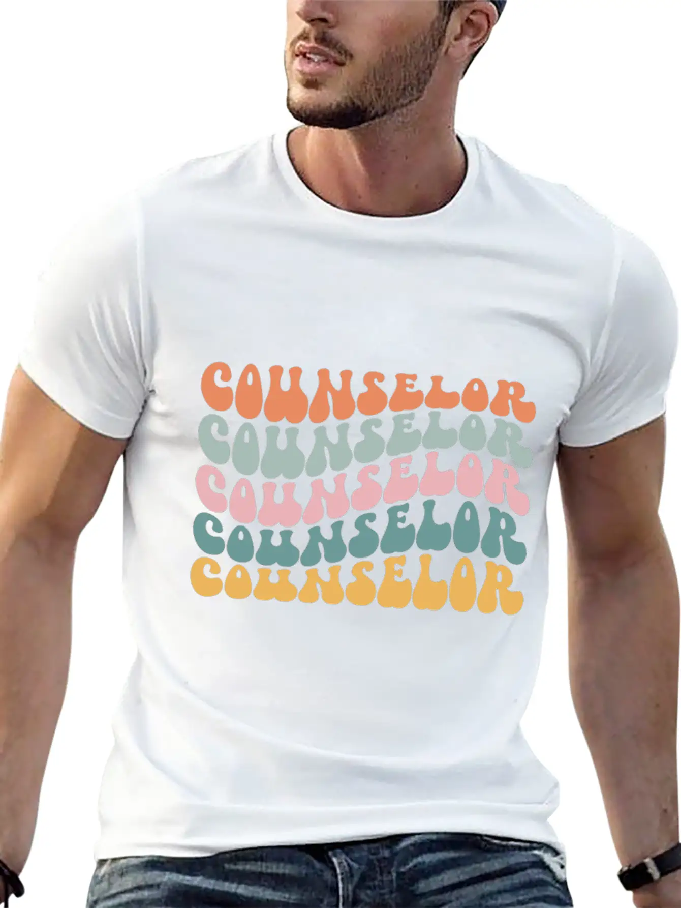 Counselor Counseling Therapist Guidance Groovy Unisex Casual T-Shirt – Clean Design For Daily Comfort