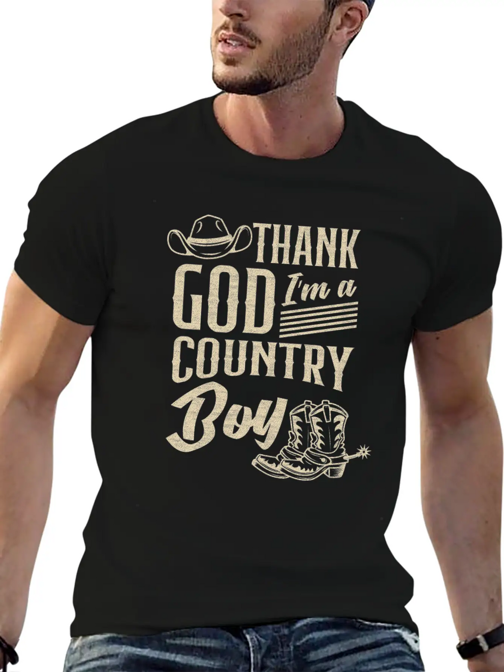 Country Music Thank God For This Music Casual Graphic T-Shirt – Simple And Comfortable Daily Wear