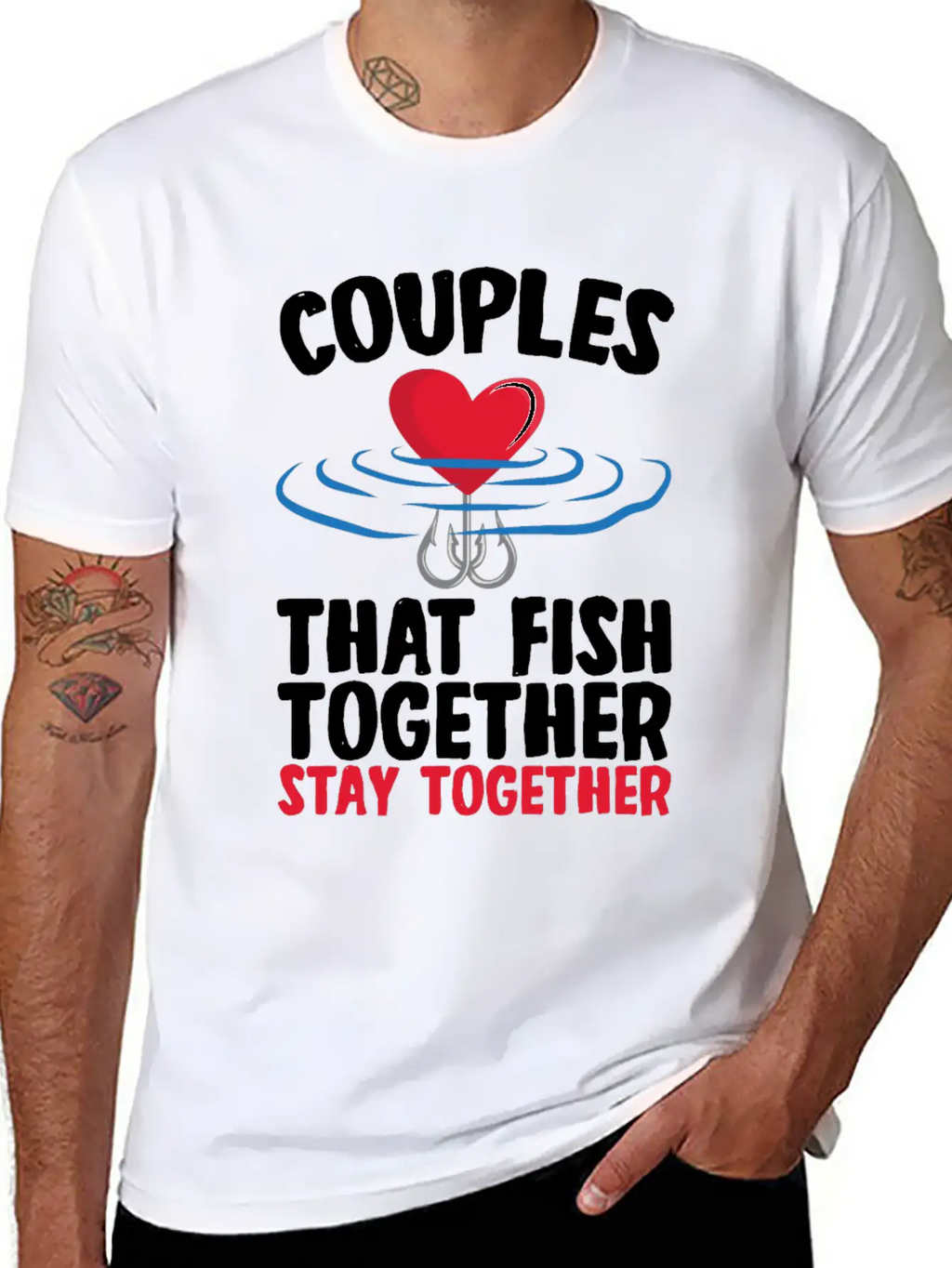 Couple That Fish Together Fishing Essential Cotton Tee For Daily Outfits – Unisex Style