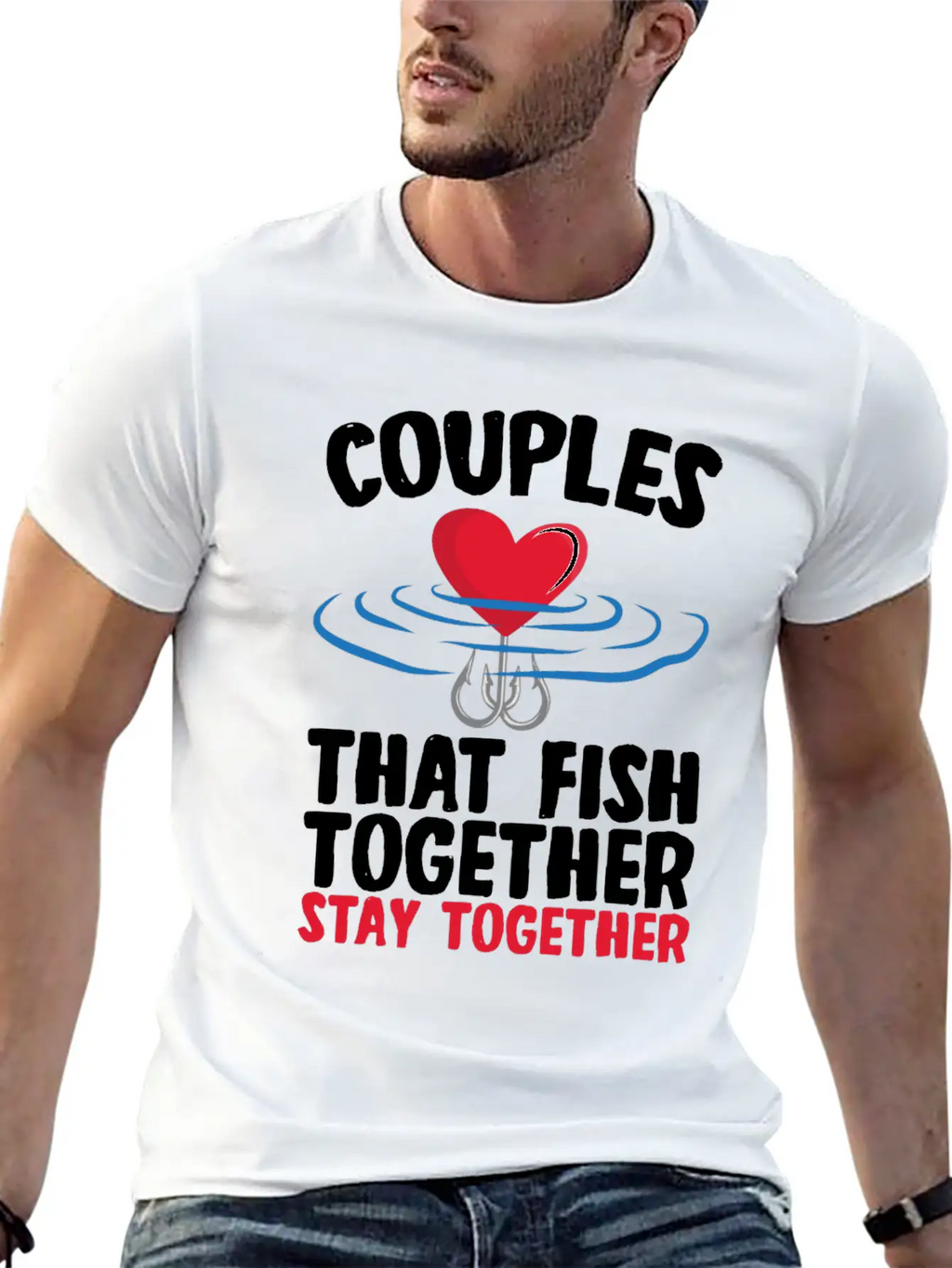 Couple That Fish Together Fishing Essential Cotton Tee For Daily Outfits – Unisex Style