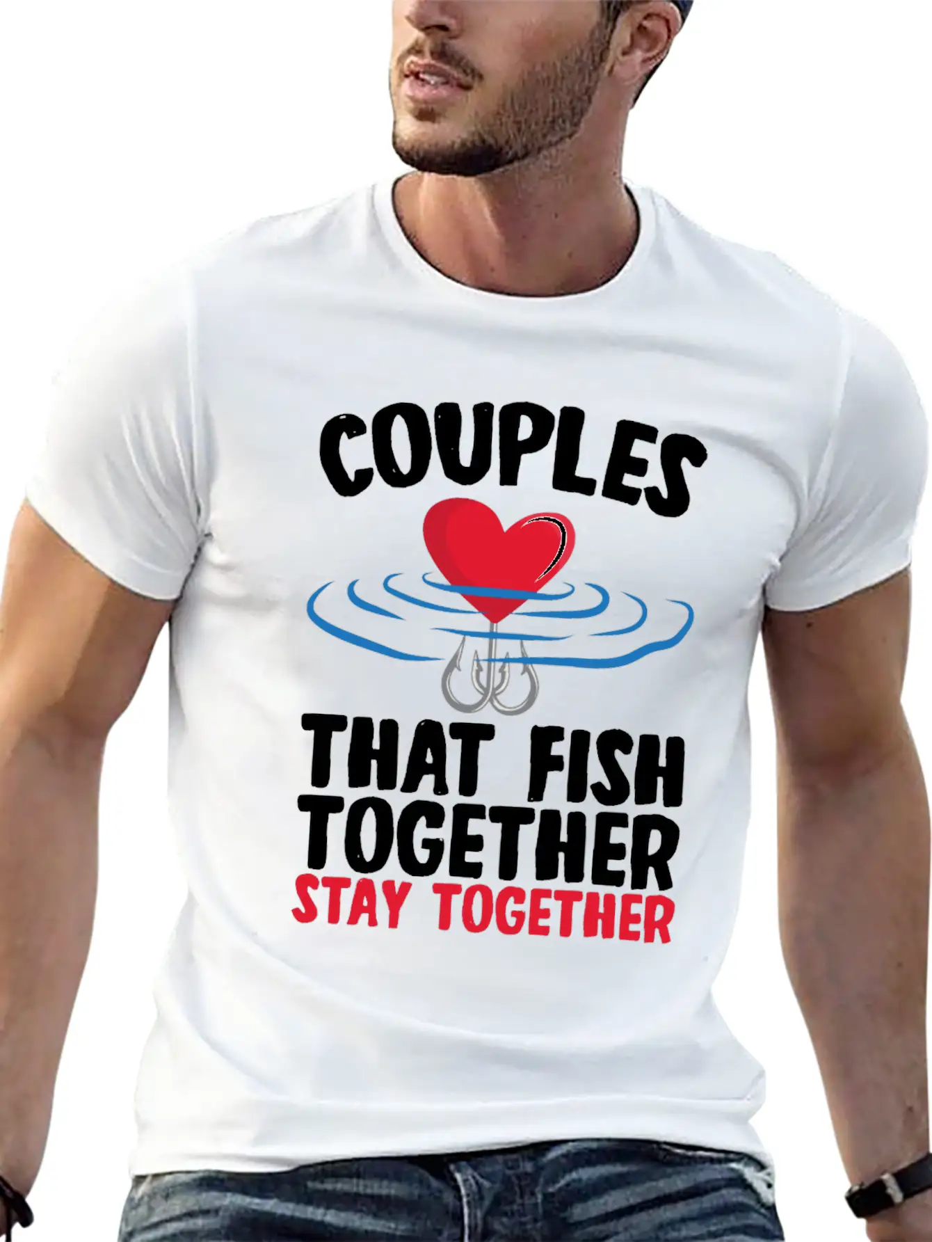 Couple That Fish Together Fishing Essential Cotton Tee For Daily Outfits – Unisex Style