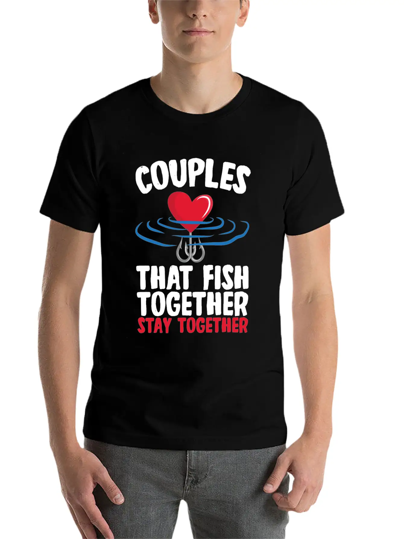 Couple That Fish Together Fishing Essential Cotton Tee For Daily Outfits – Unisex Style