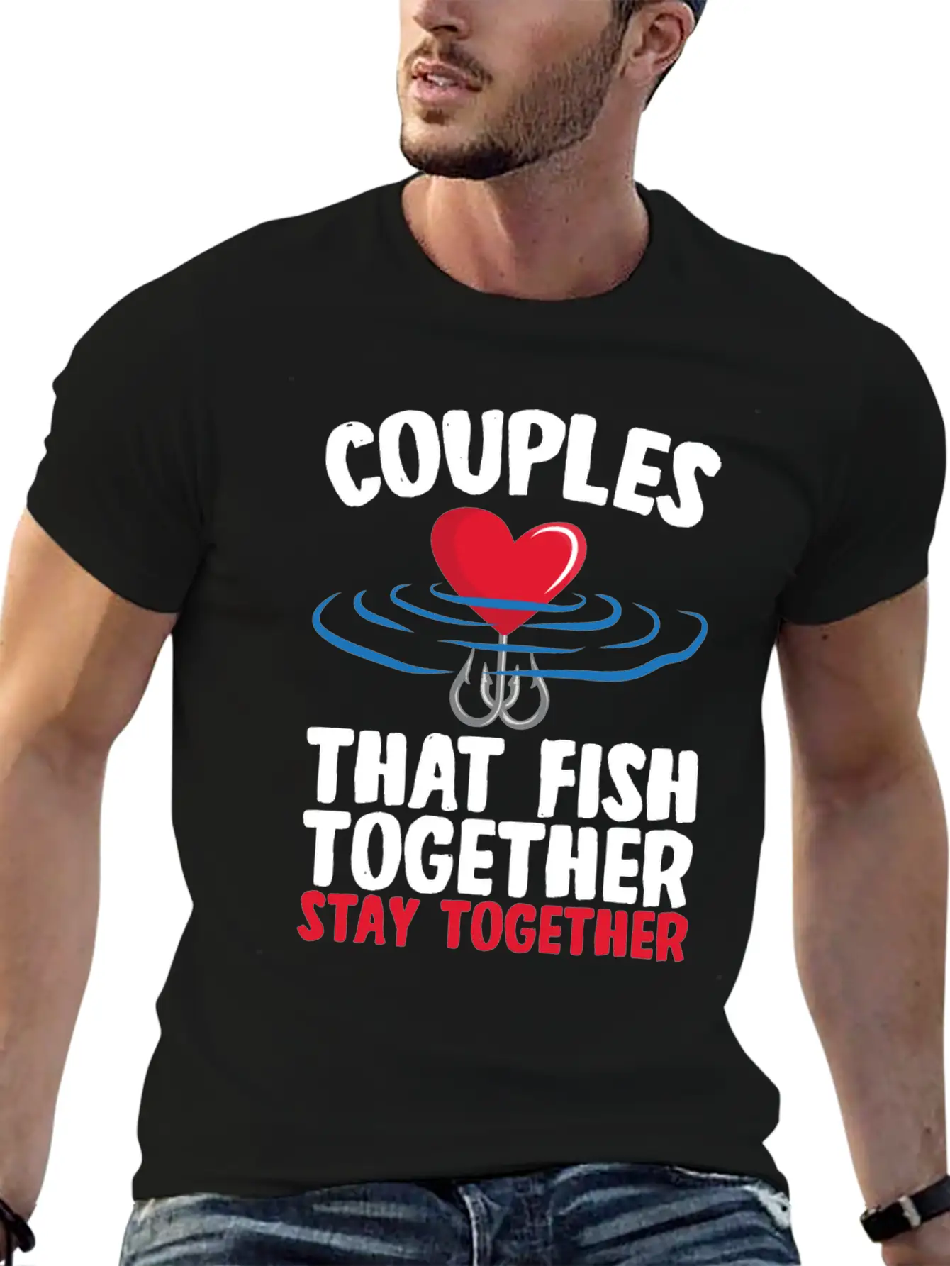 Couple That Fish Together Fishing Essential Cotton Tee For Daily Outfits – Unisex Style