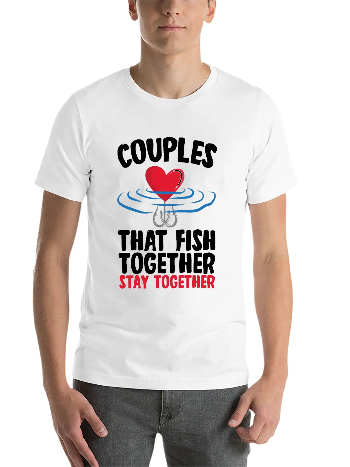 Couple That Fish Together Fishing Essential Cotton Tee For Daily Outfits – Unisex Style