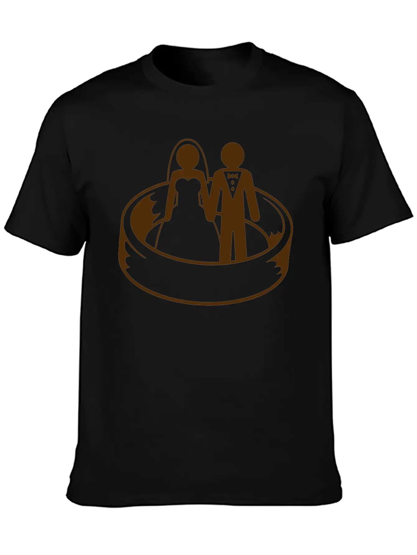 Couple Wedding Ring Dress Team Round Circle Marry Essential Cotton Tee For Daily Outfits – Unisex Style