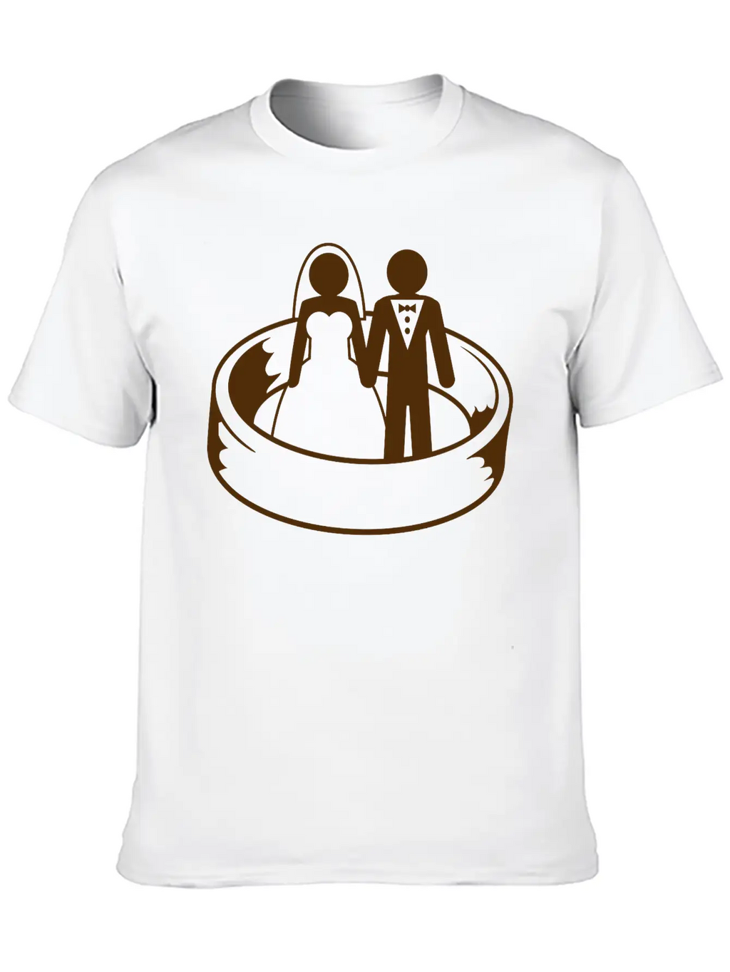 Couple Wedding Ring Dress Team Round Circle Marry Essential Cotton Tee For Daily Outfits – Unisex Style