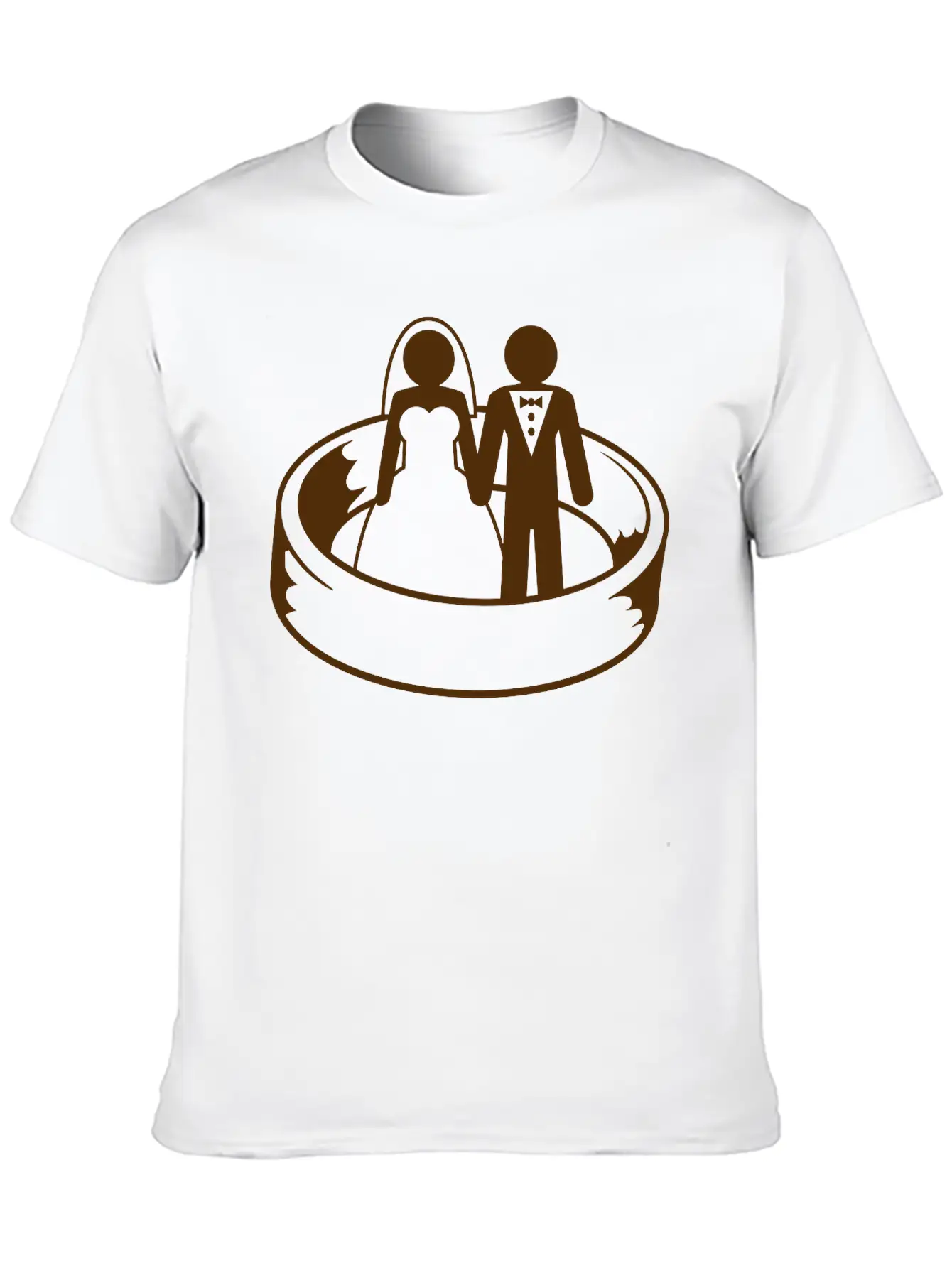 Couple Wedding Ring Dress Team Round Circle Marry Essential Cotton Tee For Daily Outfits – Unisex Style