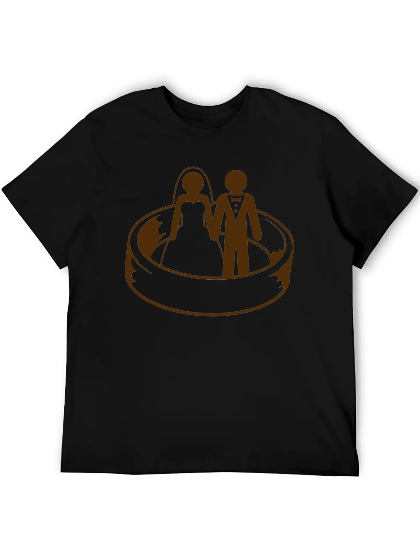 Couple Wedding Ring Dress Team Round Circle Marry Essential Cotton Tee For Daily Outfits – Unisex Style