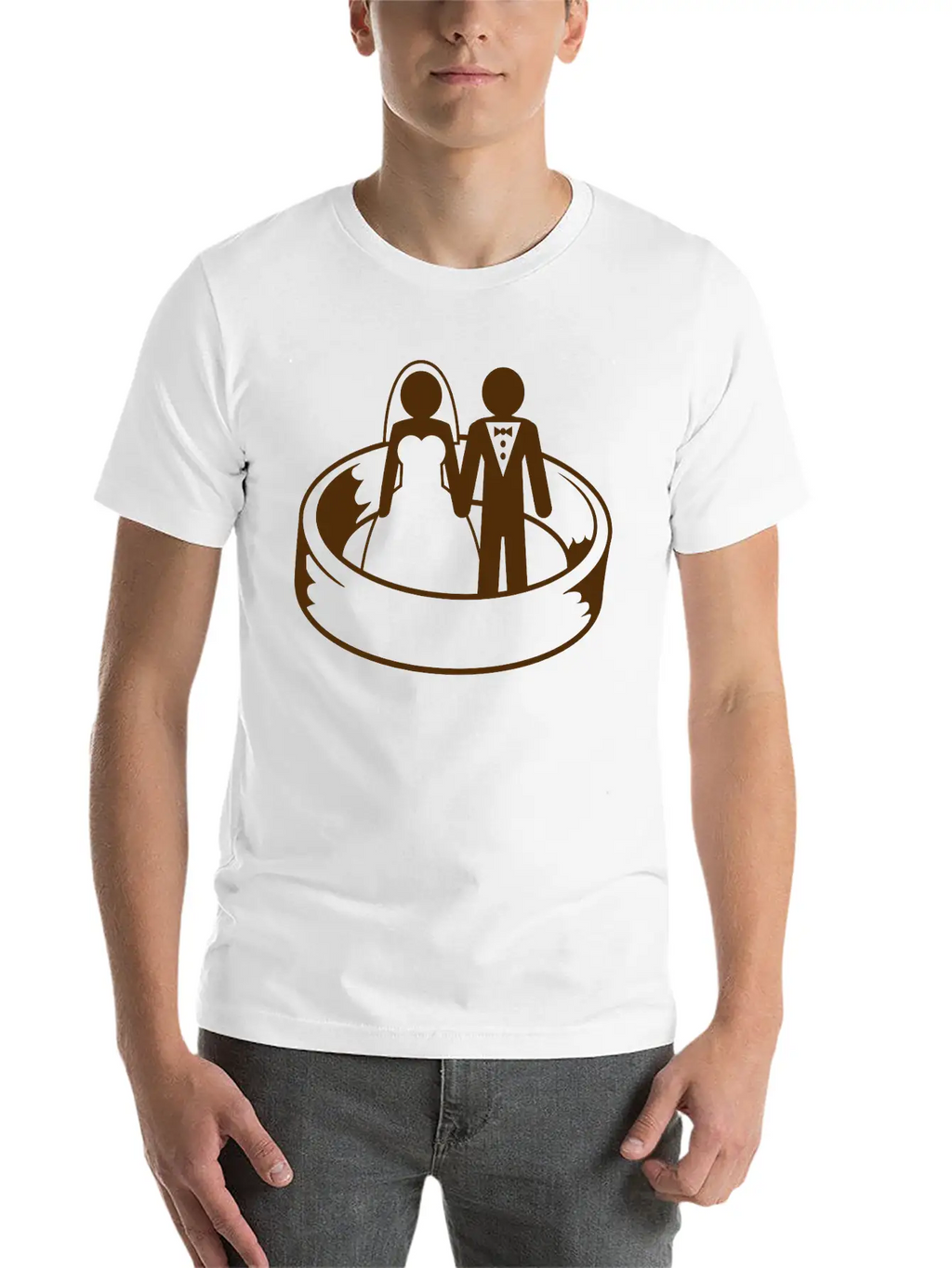 Couple Wedding Ring Dress Team Round Circle Marry Essential Cotton Tee For Daily Outfits – Unisex Style