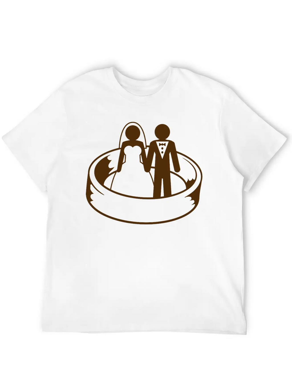 Couple Wedding Ring Dress Team Round Circle Marry Essential Cotton Tee For Daily Outfits – Unisex Style