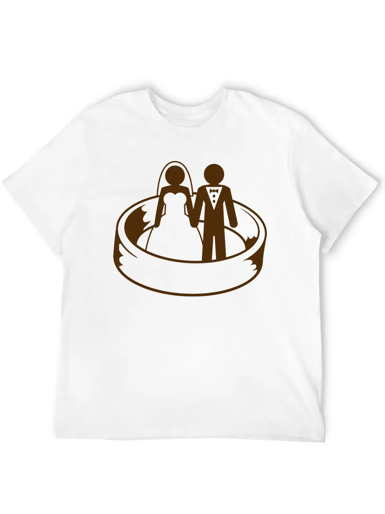 Couple Wedding Ring Dress Team Round Circle Marry Essential Cotton Tee For Daily Outfits – Unisex Style