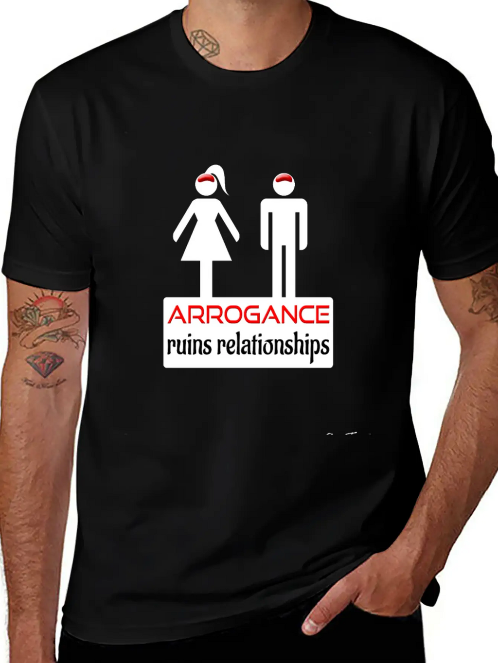 Couples-arrogance-wht Classic Fit Graphic Tee For Daily Comfort – Unisex Cotton Shirt