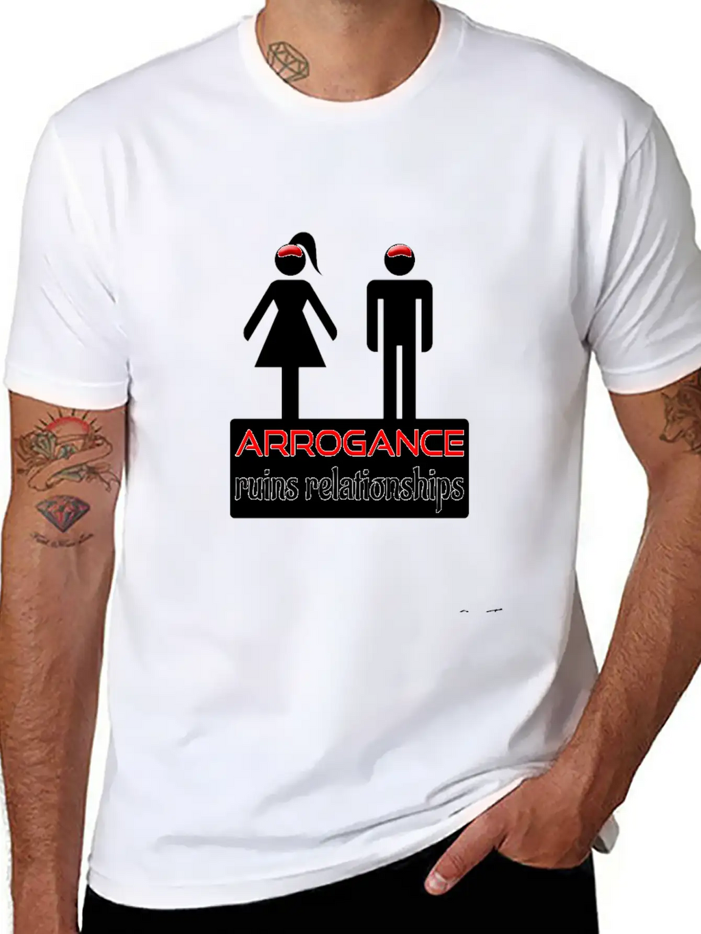 Couples-arrogance-wht Classic Fit Graphic Tee For Daily Comfort – Unisex Cotton Shirt