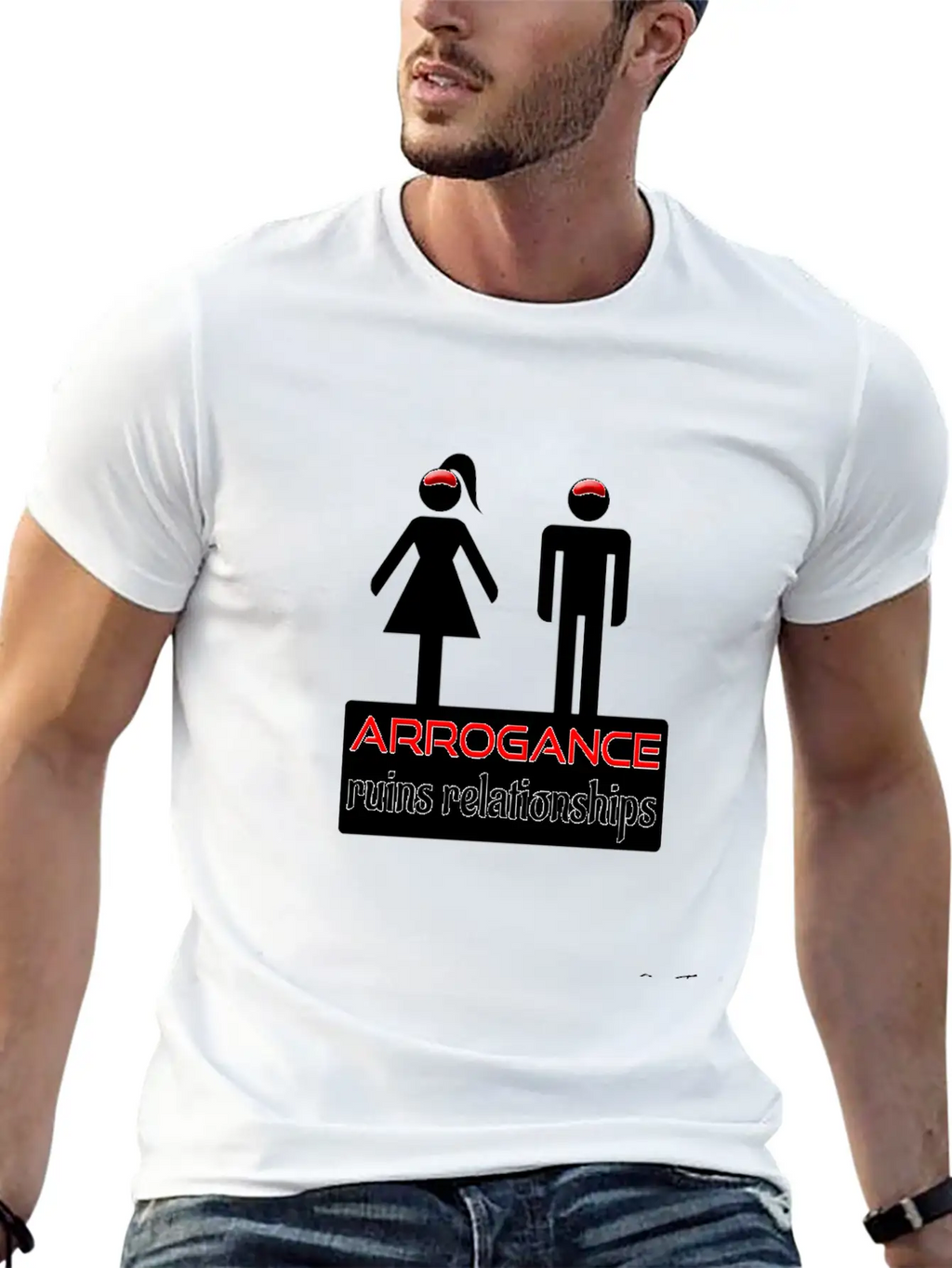 Couples-arrogance-wht Classic Fit Graphic Tee For Daily Comfort – Unisex Cotton Shirt