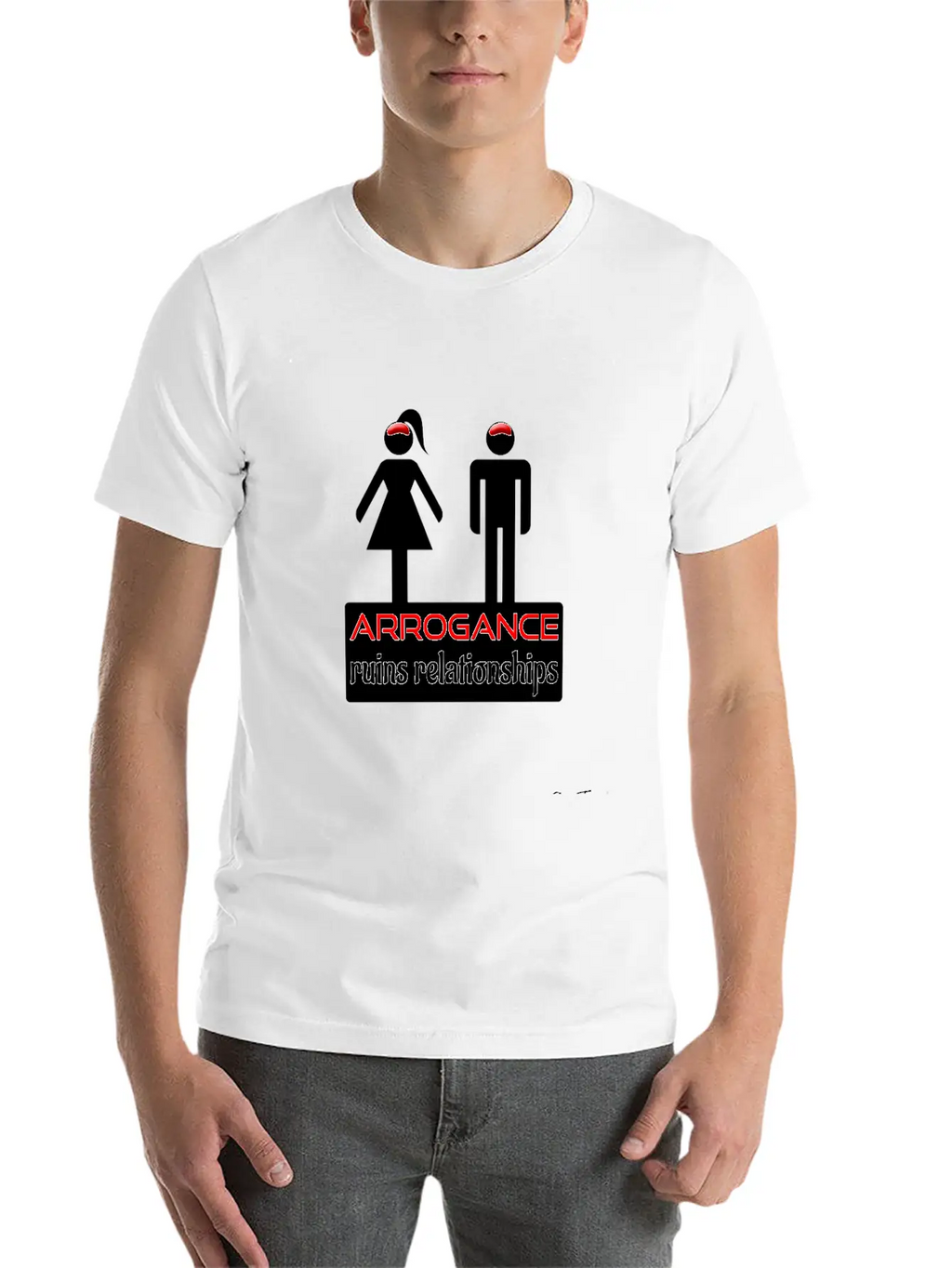 Couples-arrogance-wht Classic Fit Graphic Tee For Daily Comfort – Unisex Cotton Shirt