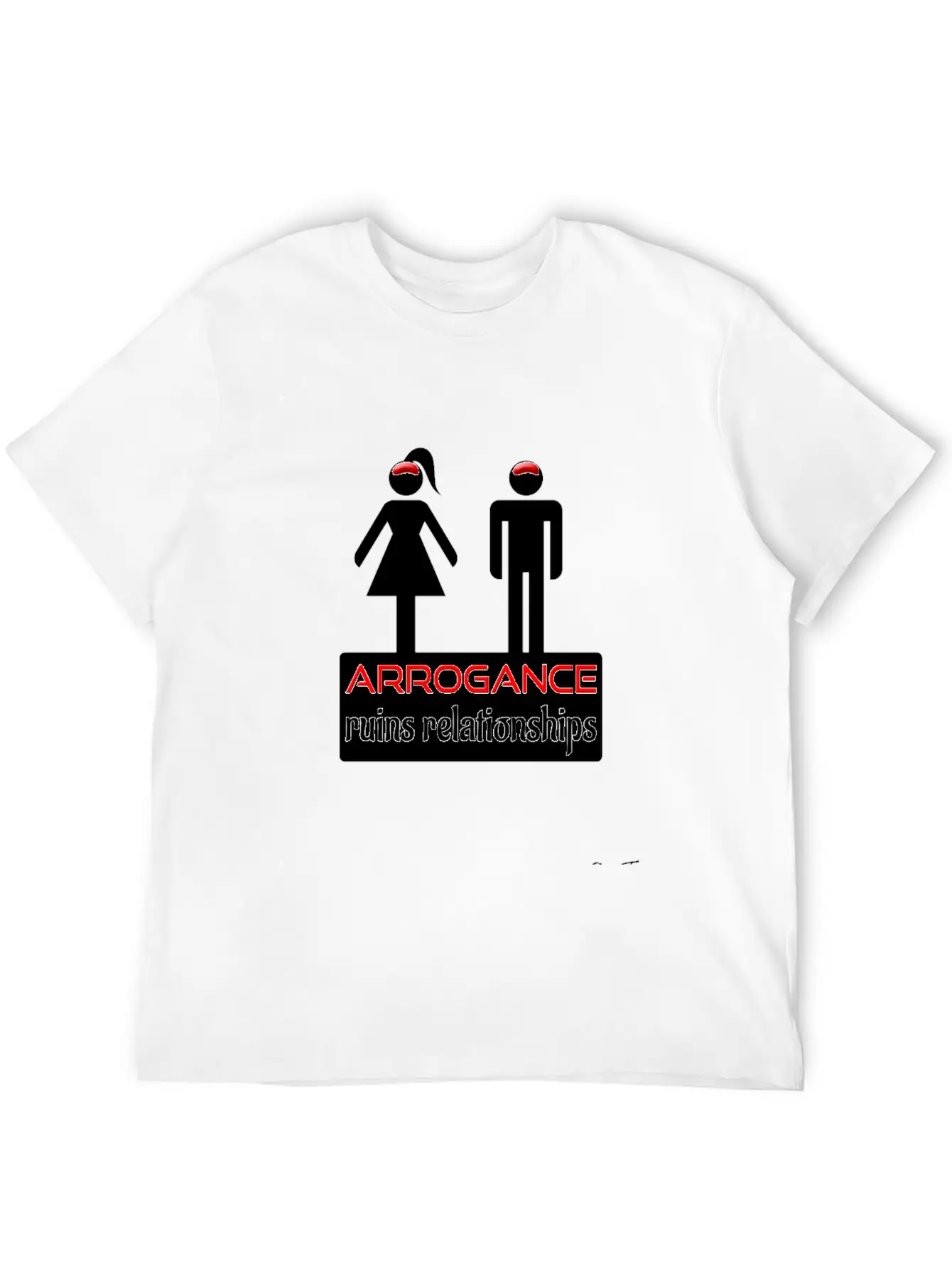 Couples-arrogance-wht Classic Fit Graphic Tee For Daily Comfort – Unisex Cotton Shirt