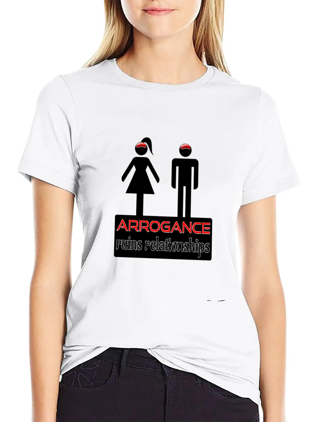 Couples-arrogance-wht Classic Fit Graphic Tee For Daily Comfort – Unisex Cotton Shirt