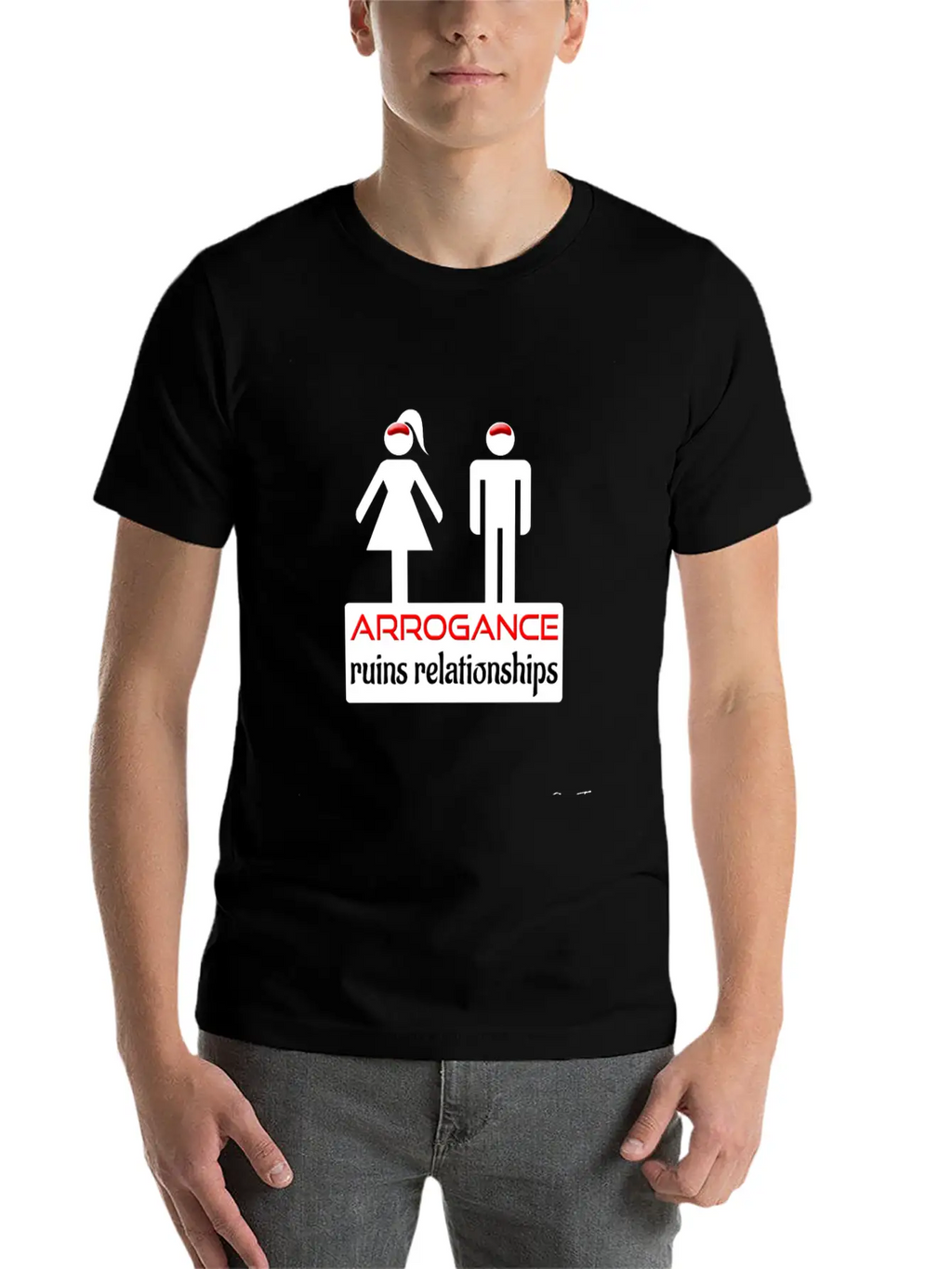 Couples-arrogance-wht Classic Fit Graphic Tee For Daily Comfort – Unisex Cotton Shirt