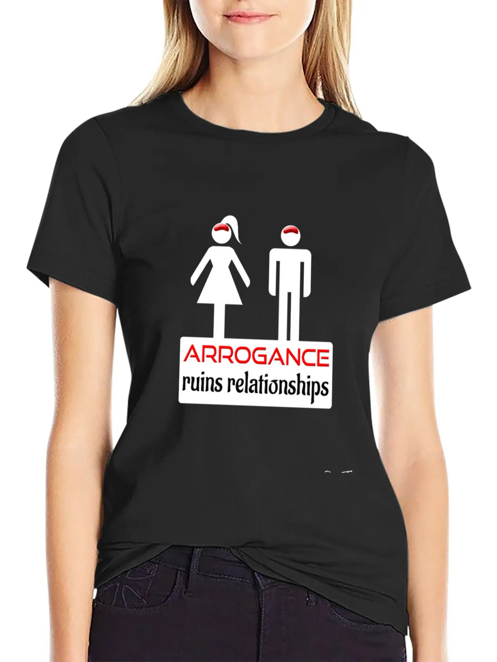 Couples-arrogance-wht Classic Fit Graphic Tee For Daily Comfort – Unisex Cotton Shirt