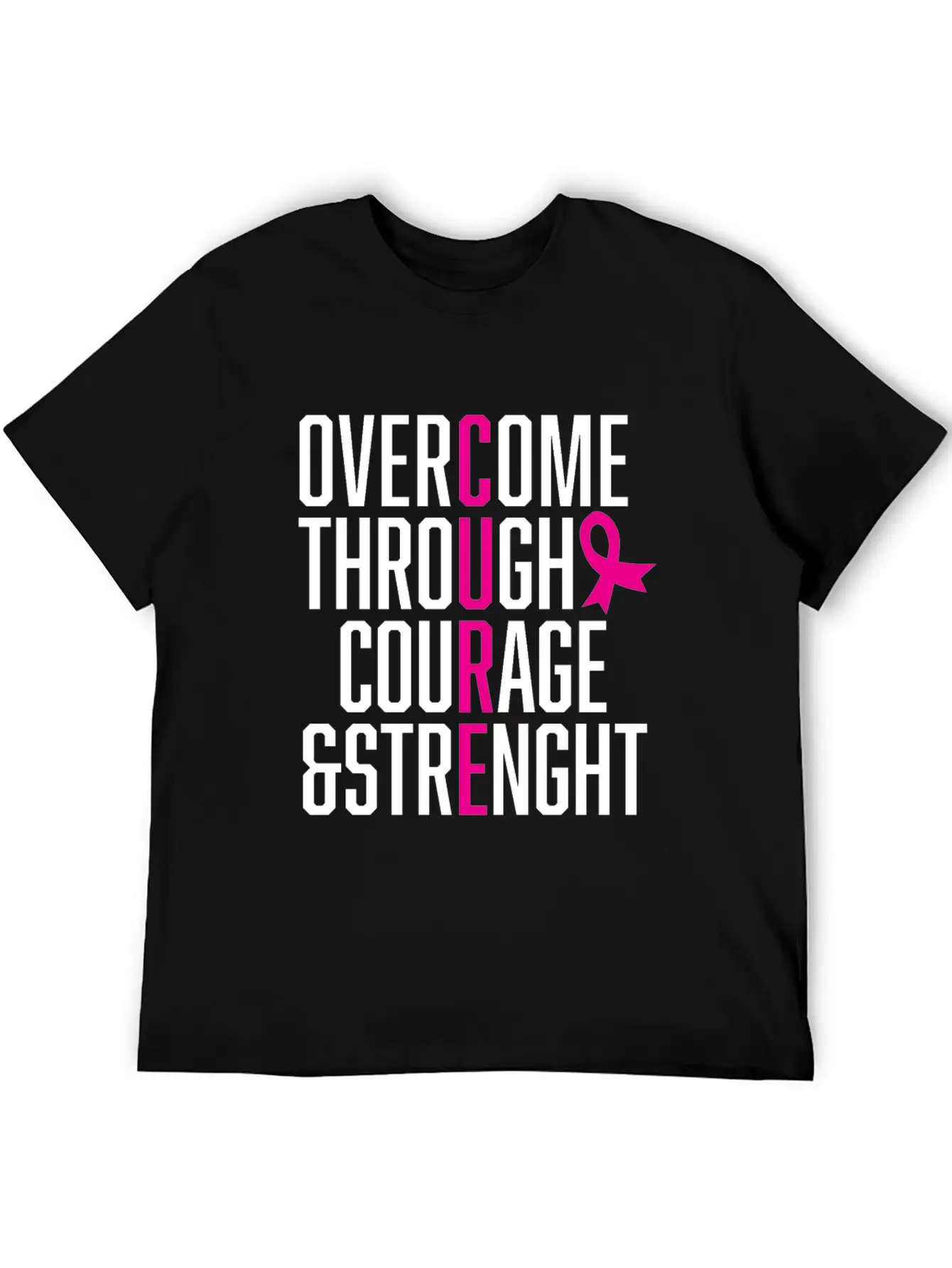 Courage And Strength Cancer Awareness Gift Unisex Casual T-Shirt – Clean Design For Daily Comfort