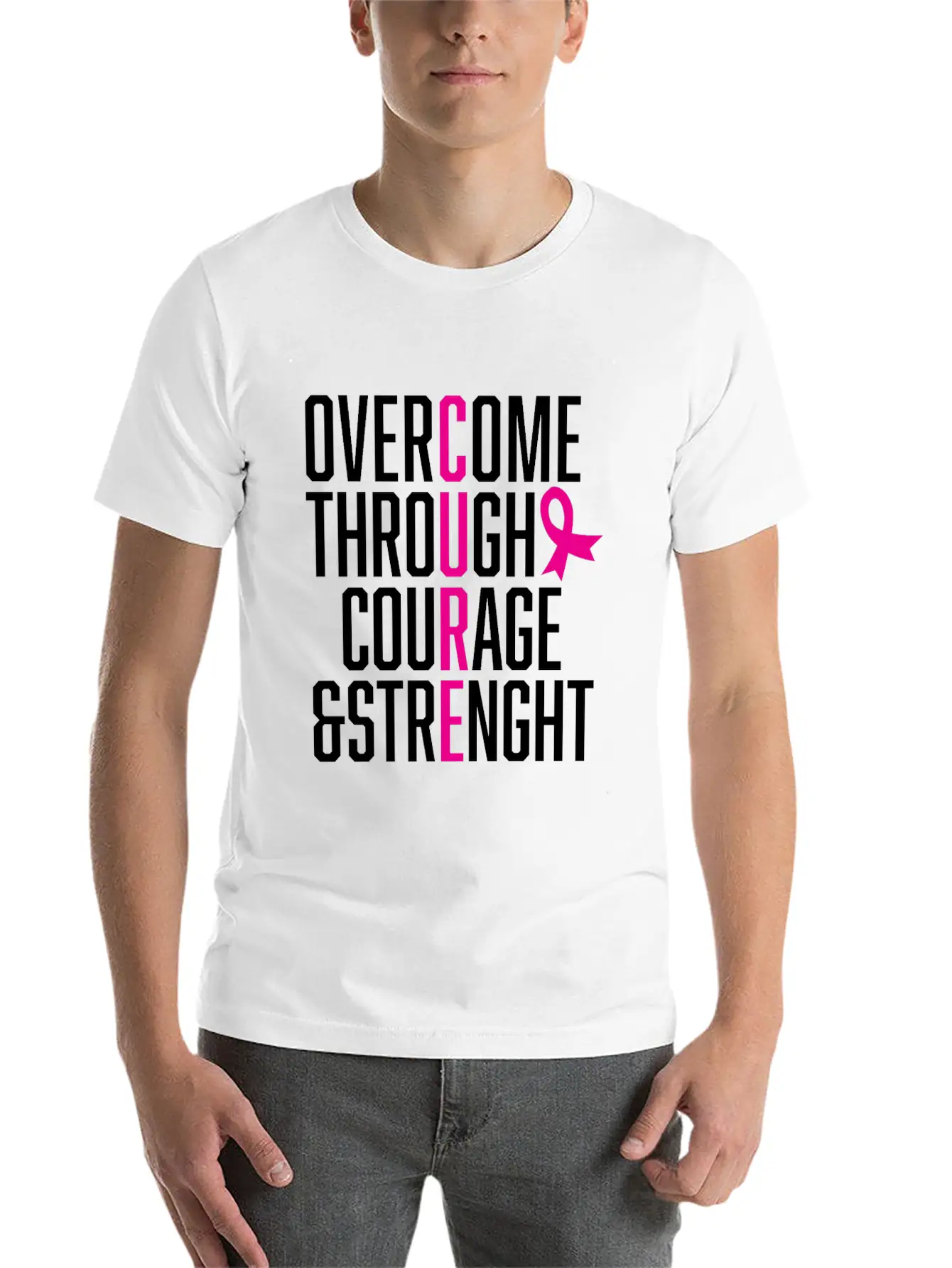 Courage And Strength Cancer Awareness Gift Unisex Casual T-Shirt – Clean Design For Daily Comfort