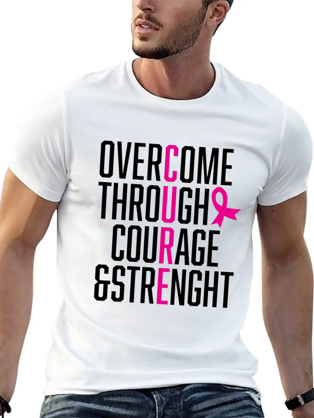 Courage And Strength Cancer Awareness Gift Unisex Casual T-Shirt – Clean Design For Daily Comfort
