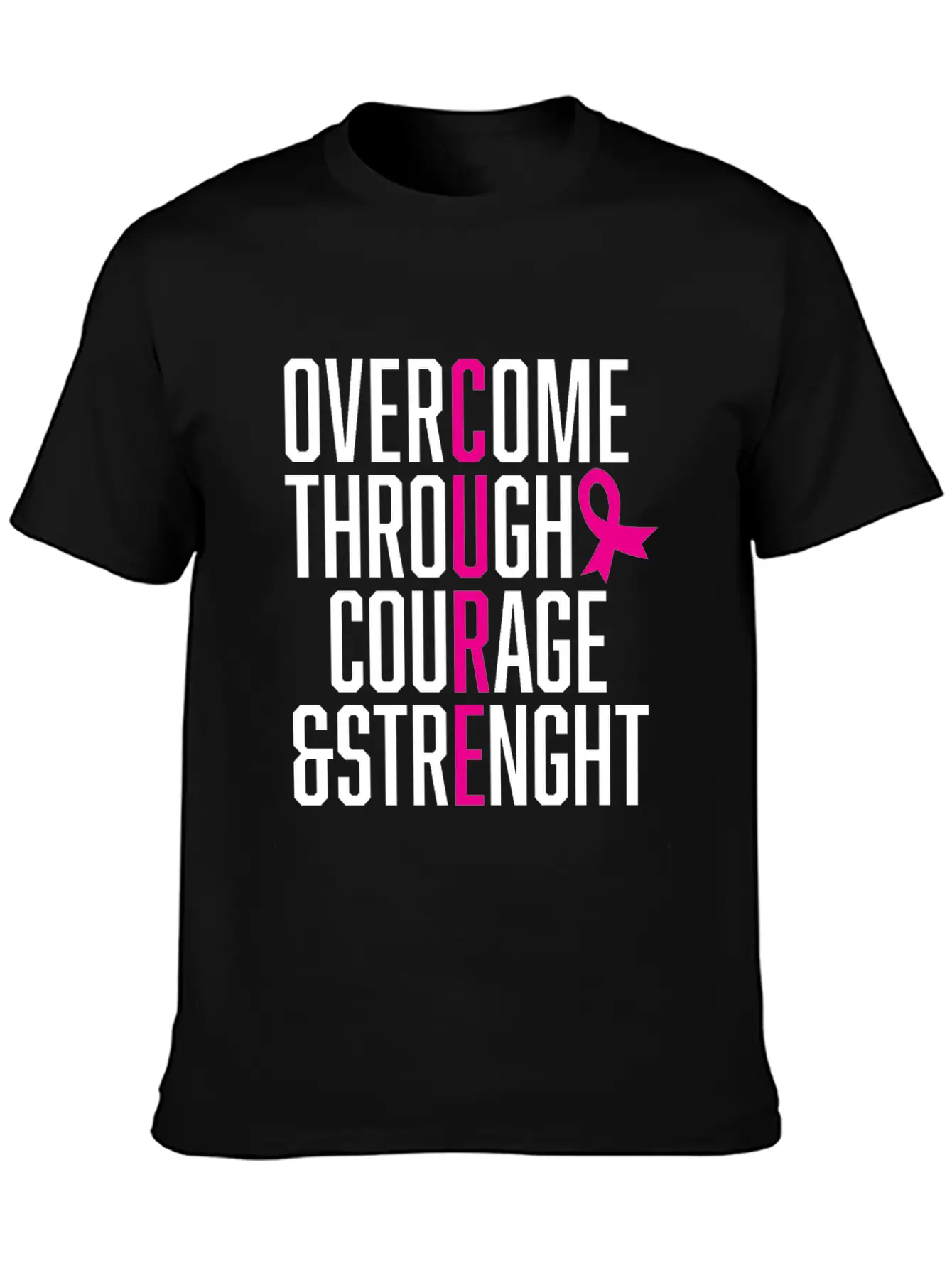 Courage And Strength Cancer Awareness Gift Unisex Casual T-Shirt – Clean Design For Daily Comfort