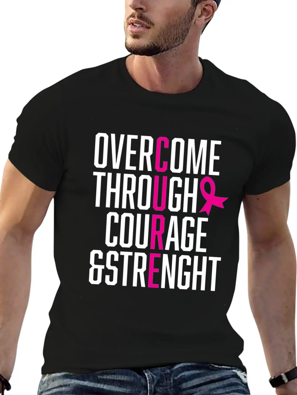 Courage And Strength Cancer Awareness Gift Unisex Casual T-Shirt – Clean Design For Daily Comfort