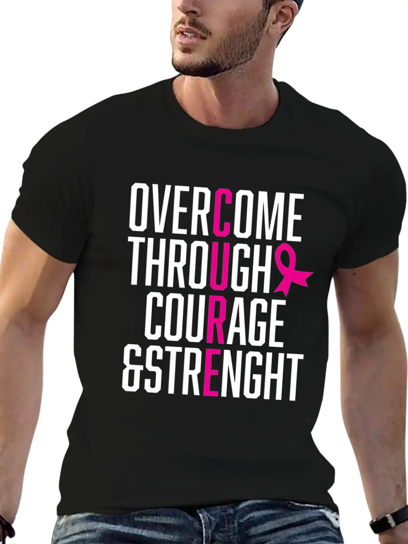 Courage And Strength Cancer Awareness Gift Unisex Casual T-Shirt – Clean Design For Daily Comfort