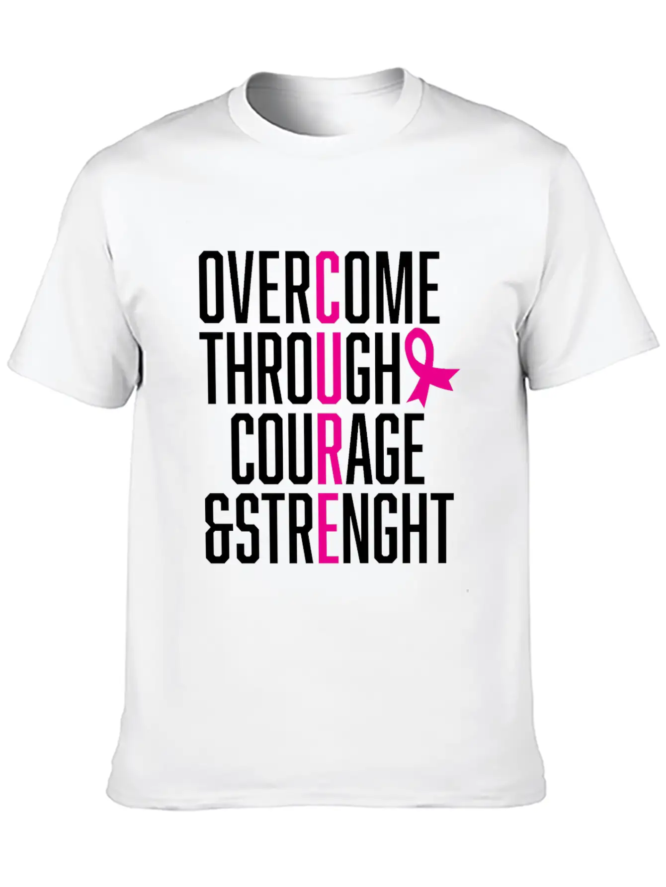 Courage And Strength Cancer Awareness Gift Unisex Casual T-Shirt – Clean Design For Daily Comfort