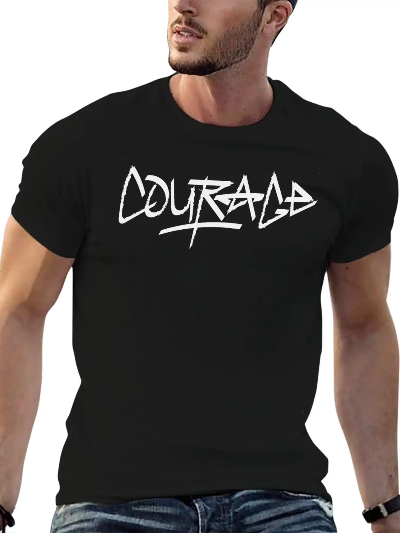 Courage (black Version) Essential Cotton Tee For Daily Outfits – Unisex Style