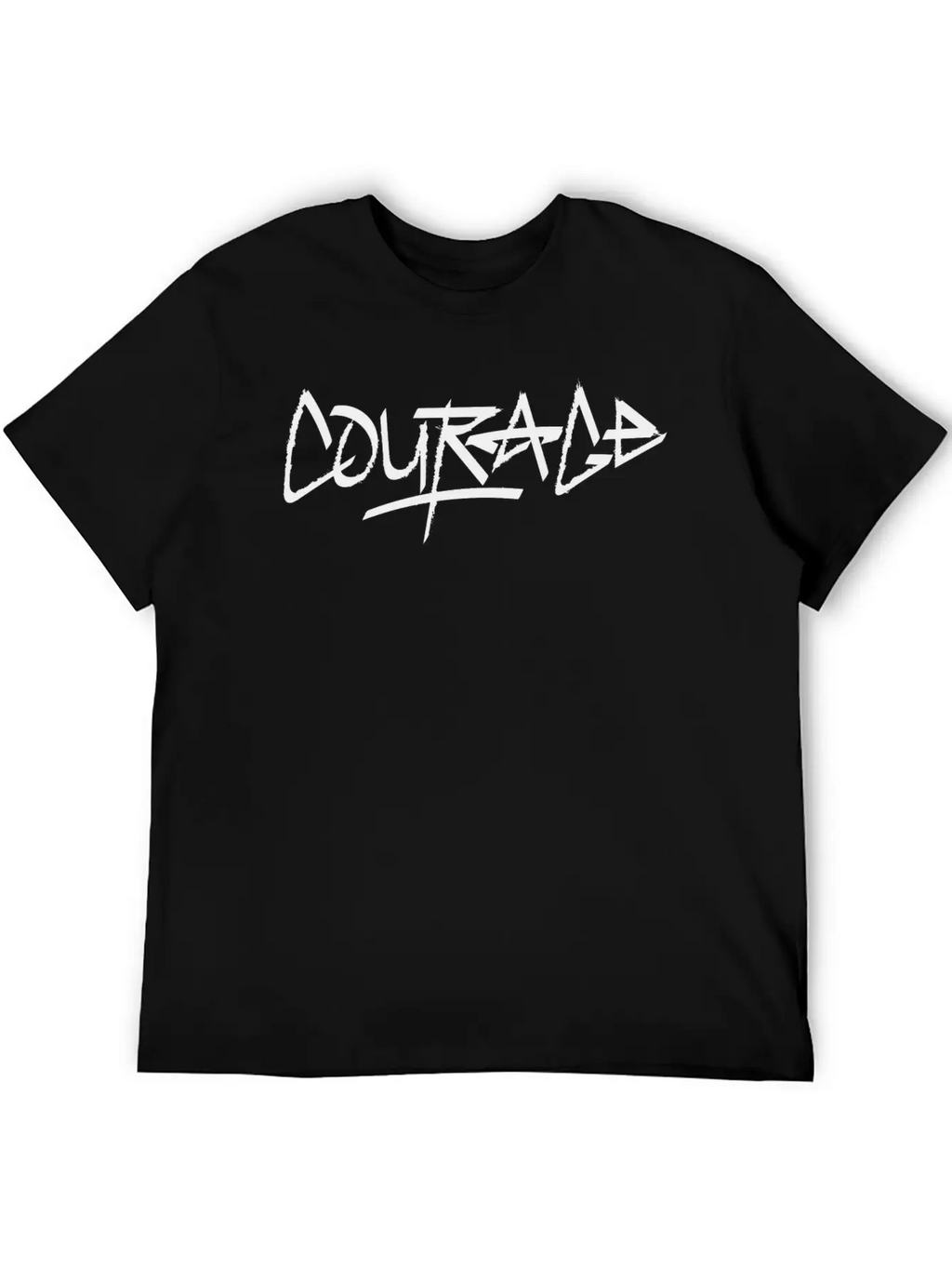 Courage (black Version) Essential Cotton Tee For Daily Outfits – Unisex Style