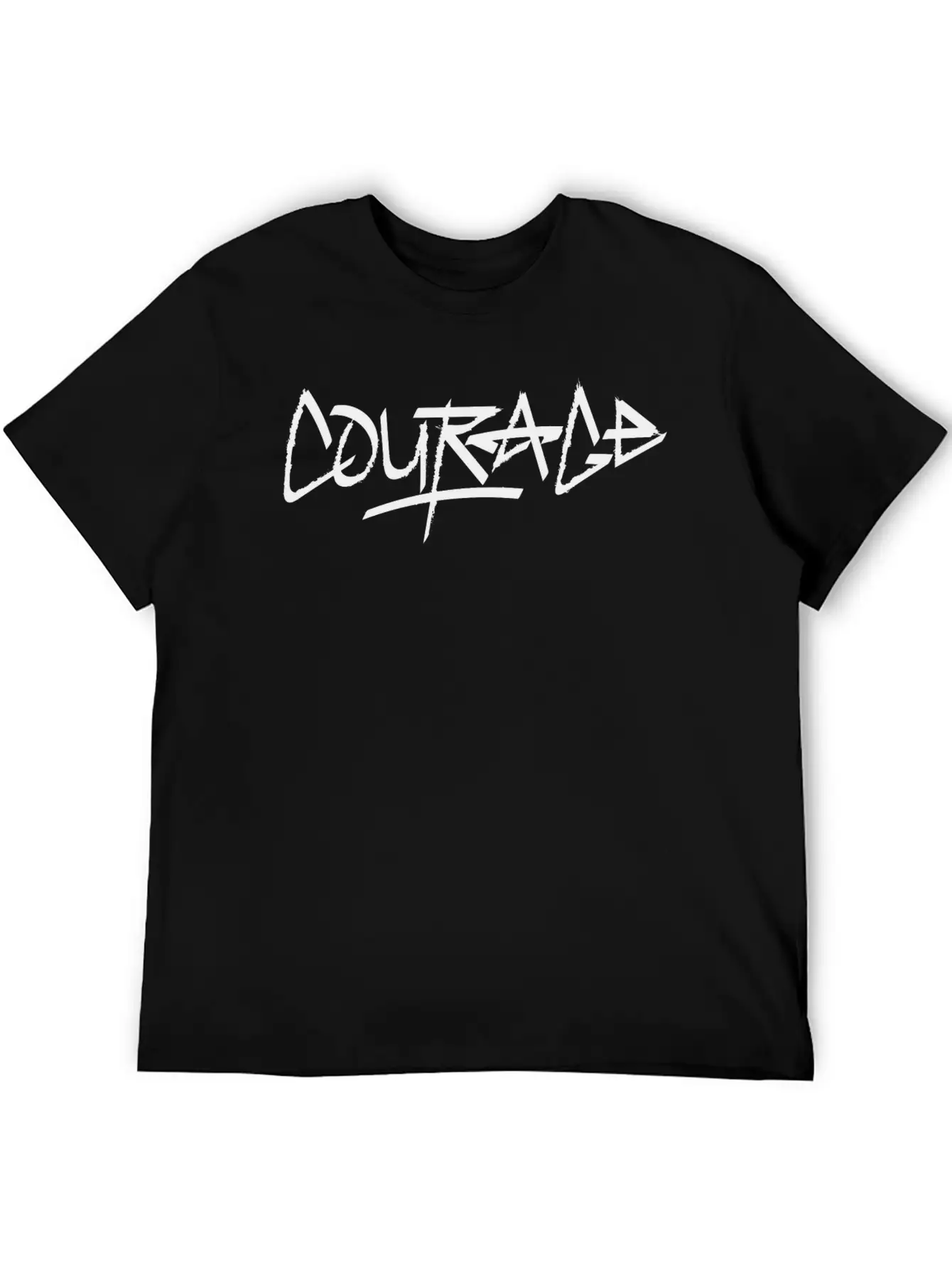 Courage (black Version) Essential Cotton Tee For Daily Outfits – Unisex Style