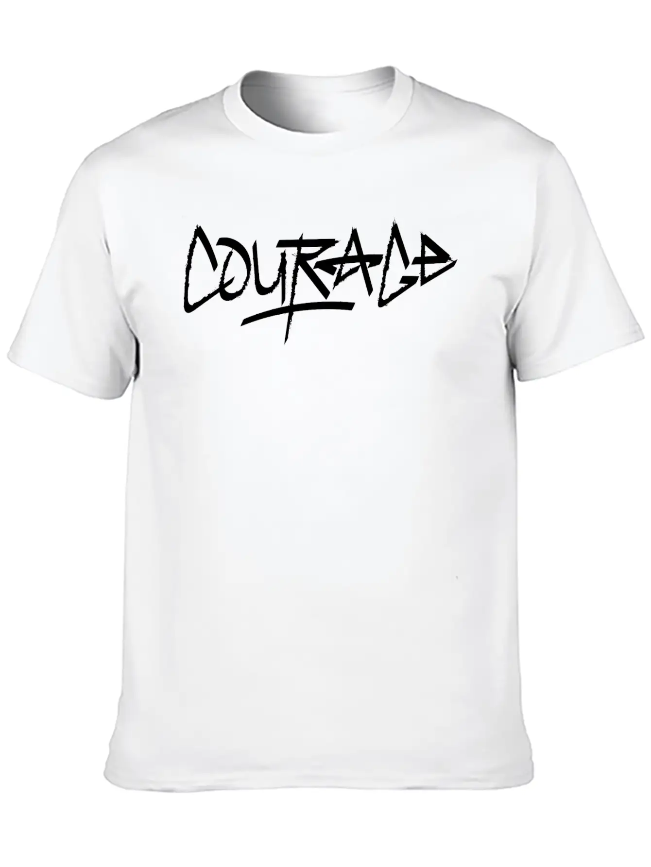 Courage (black Version) Essential Cotton Tee For Daily Outfits – Unisex Style