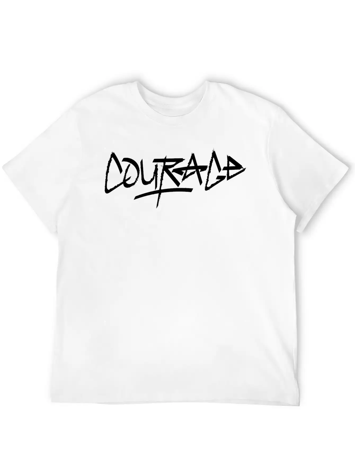 Courage (black Version) Essential Cotton Tee For Daily Outfits – Unisex Style