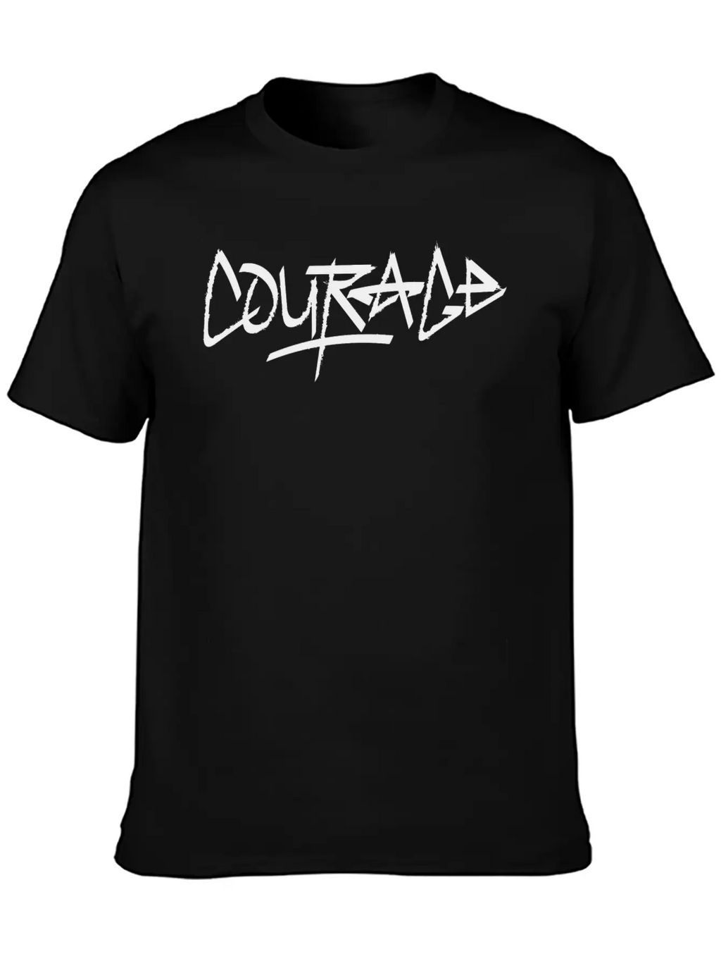 Courage (black Version) Essential Cotton Tee For Daily Outfits – Unisex Style