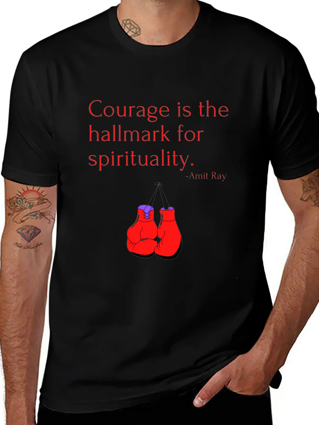 Courage Is The Hallmark For Spirituality Amit Ray Casual Graphic T-Shirt – Simple And Comfortable Daily Wear