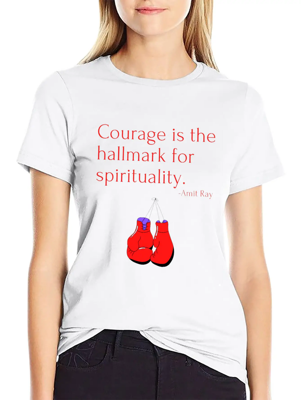 Courage Is The Hallmark For Spirituality Amit Ray Casual Graphic T-Shirt – Simple And Comfortable Daily Wear