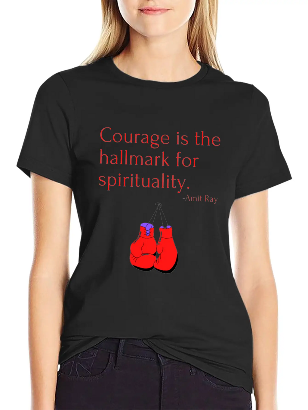Courage Is The Hallmark For Spirituality Amit Ray Casual Graphic T-Shirt – Simple And Comfortable Daily Wear
