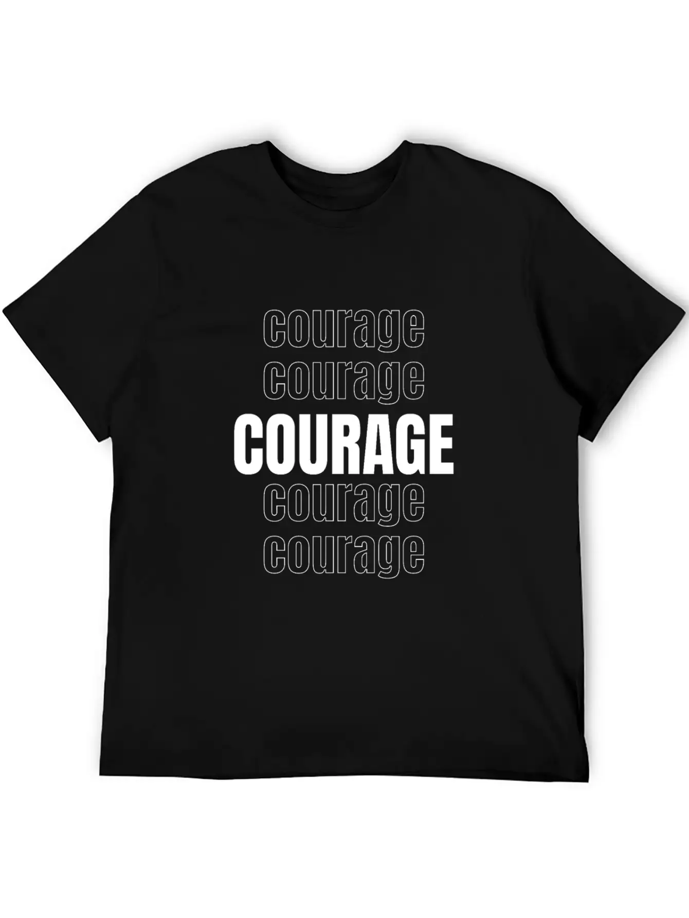 Courage (repeating Words) Unisex Casual T-Shirt – Clean Design For Daily Comfort