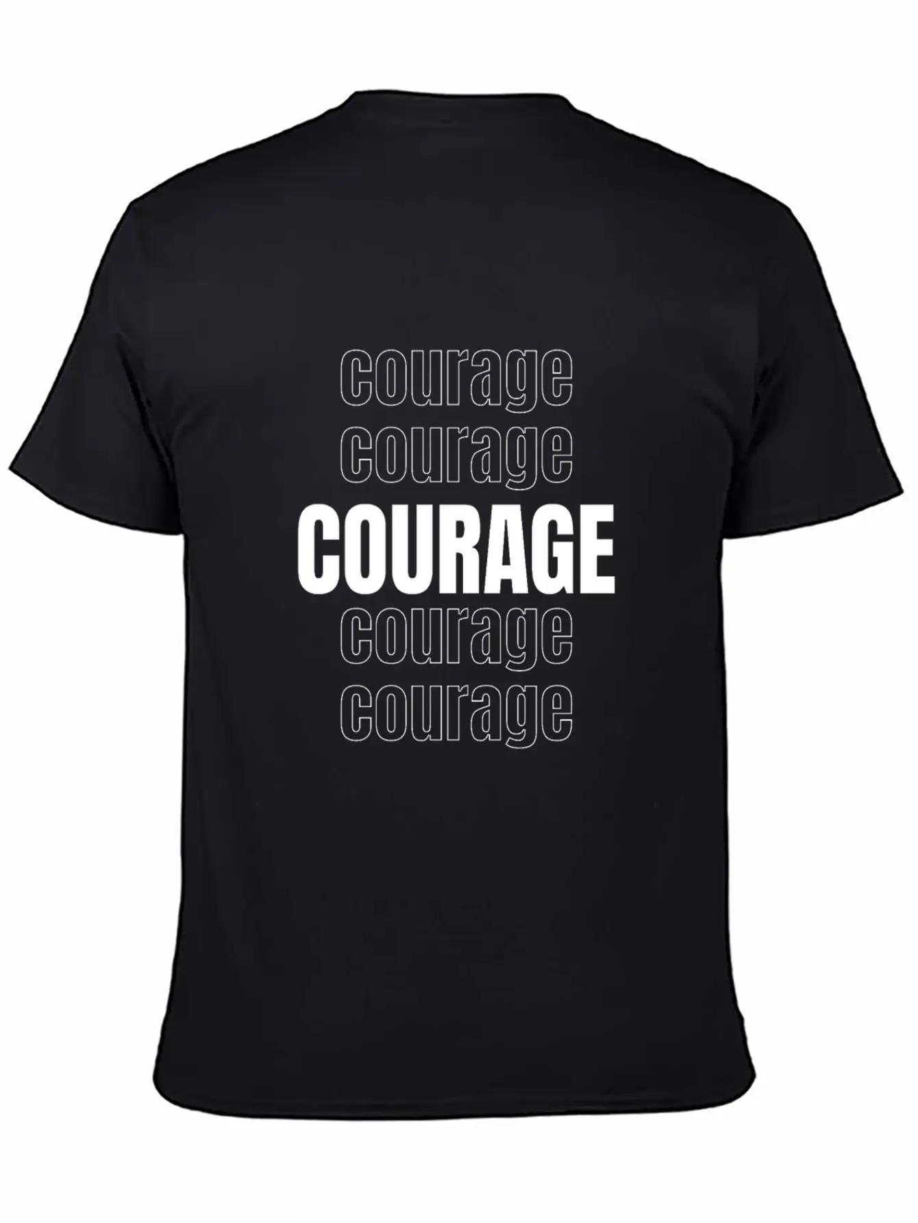 Courage (repeating Words) Unisex Casual T-Shirt – Clean Design For Daily Comfort