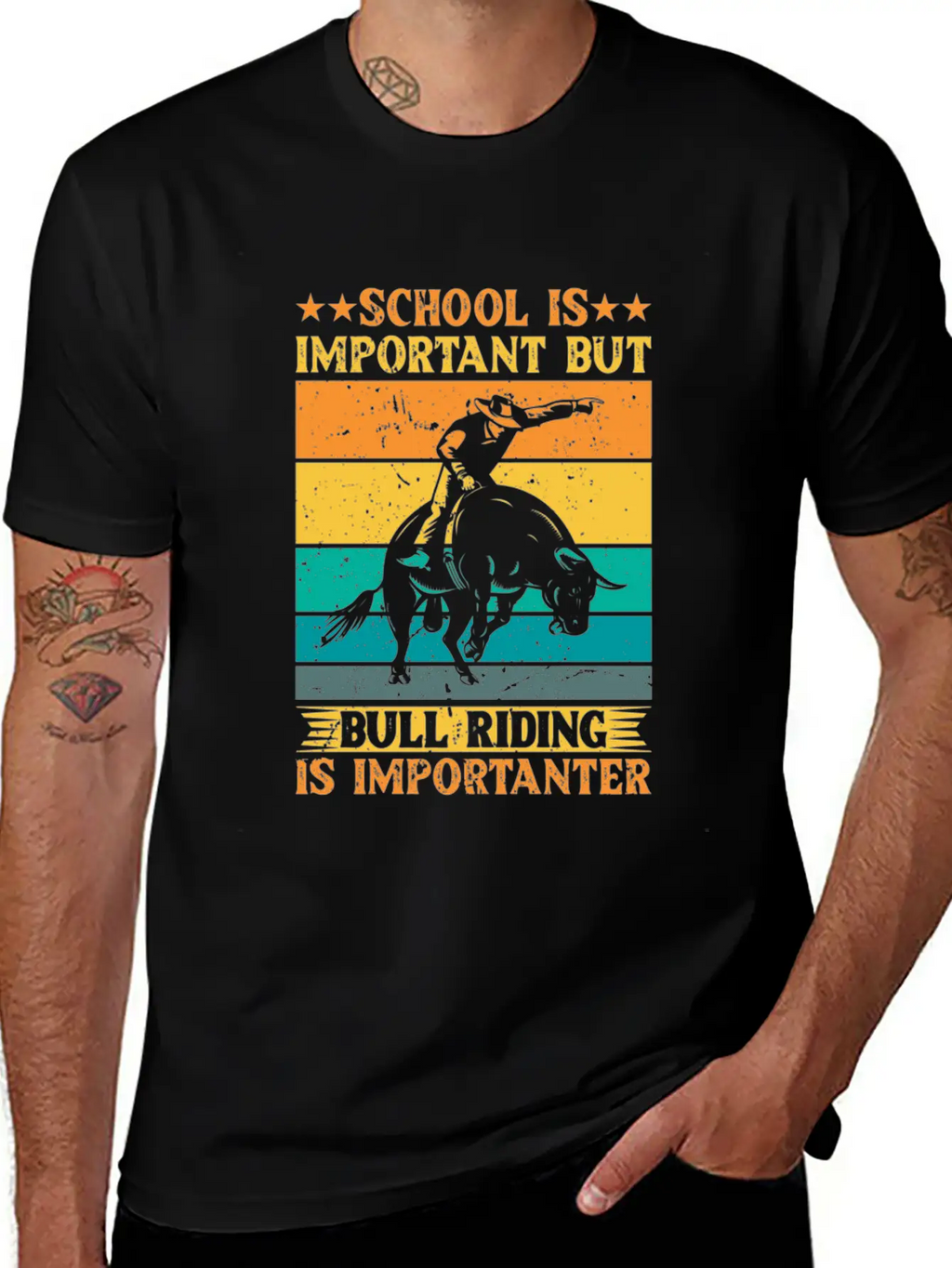Cowboy Rodeo Casual Graphic T-Shirt – Simple And Comfortable Daily Wear