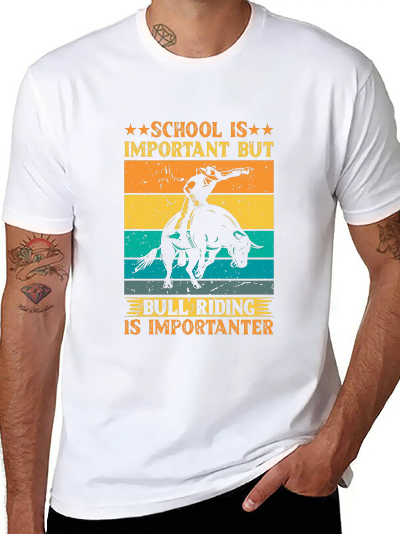 Cowboy Rodeo Casual Graphic T-Shirt – Simple And Comfortable Daily Wear