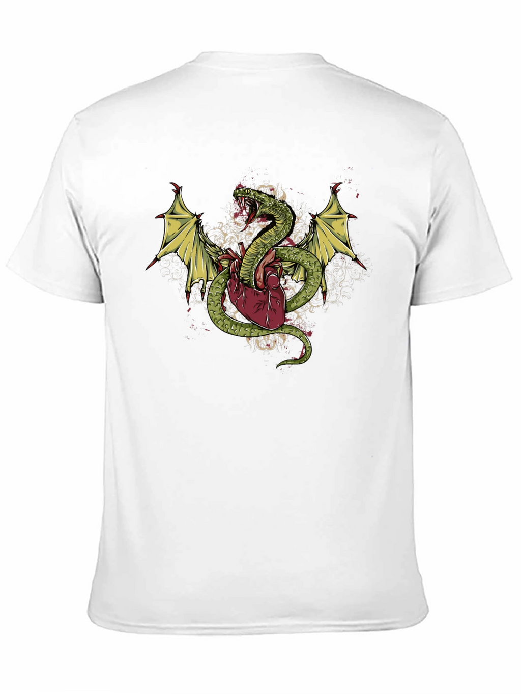 Snake & Heart Graphic T-Shirt - Edgy Style
